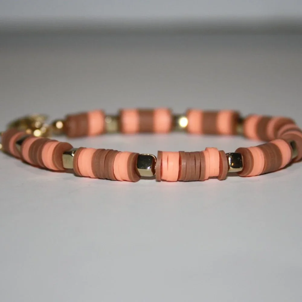 🌸🌊⭐ Tan & Pink Gold Starfish Bracelet · NWOT · 7.5